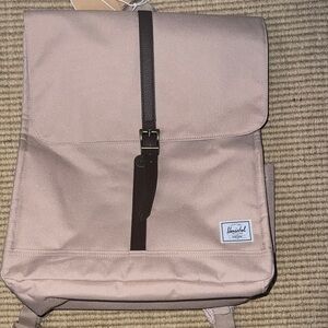 Herschel Supply Company City Backpack in Light Taupe and Brown Leather